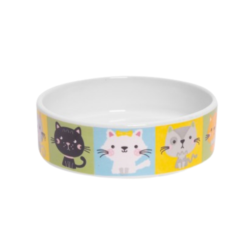 Cheese Wedge Ceramic Cat Bowl Ceramic Cat Face Tilted Cat Bowl