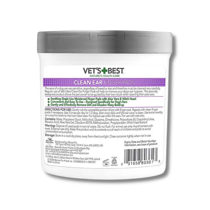 Vet's Best Clean Ear Finger Pads Wufwuf Shop