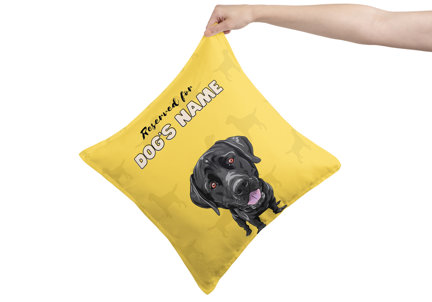Personalisiertes Labrador-Kissengeschenk – Schwarz