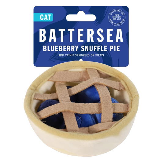 Rosewood Battersea Blueberry Snuffle Pie Cat Toy – Plush Catnip Toy with Hidden Blueberries – 12.5cm