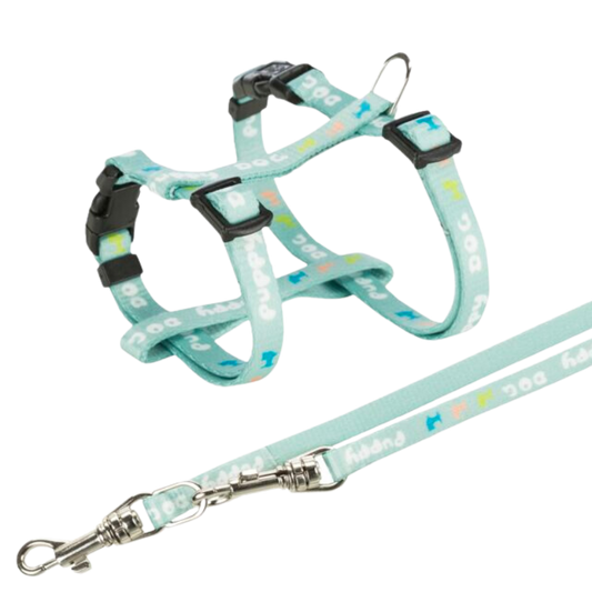 Trixie Junior Puppy H-Harness with Leash, Mint