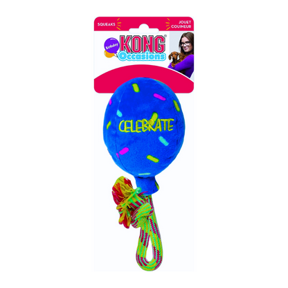 KONG Occasions Birthday Balloon Dog Toy Blue, Large