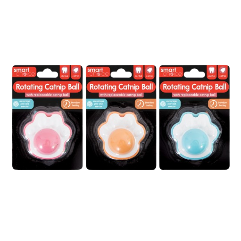 Smart Choice Catnip Roller Ball Cat Toy, 3 Pack