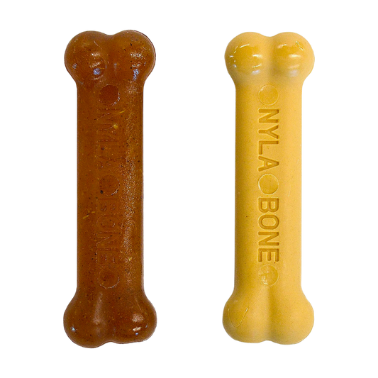 Nylabone Gentle Puppy Teething Chew Toys, Chicken & Peanut Butter Flavour, Extra Small, Twin Pack, All Breed Sizes