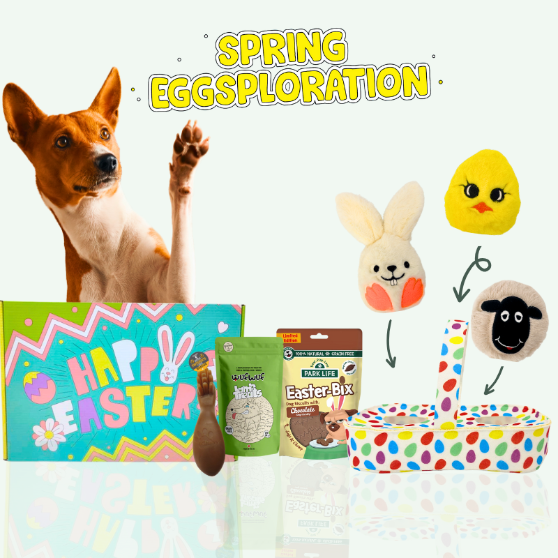 WufWuf Spring Eggsploration Dog Easter Box: Treats and Toys for a Tail-Wagging Easter Celebration!