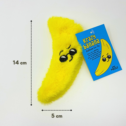 MyMeow - Krazy Banana Refillable Cat Toy with 10 North American Natural Catnip Refill Bags