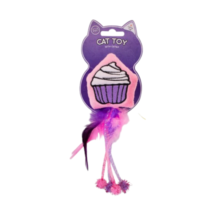 World of Pets, Plush Cupcake Cat Toy with Catnip, Assorted Colours