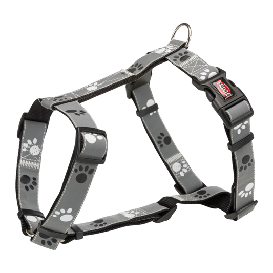 Trixie Silver Reflect H-Harness and Adjustable Lead, Medium-Large