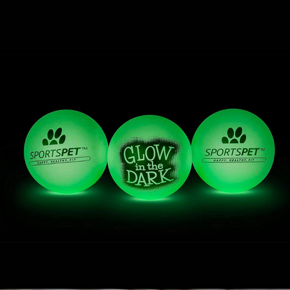 Sportspet High Bounce Natural Rubber Dog Balls Glow in the Dark, 60 mm, 1 Pack