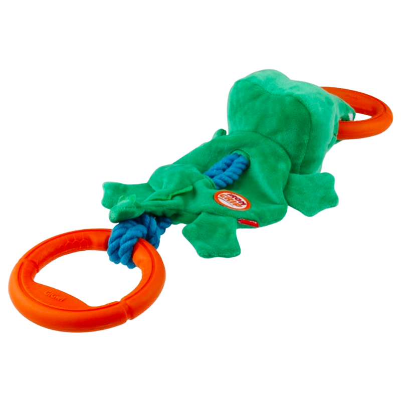 GiGwi - Iron Grip Crocodile Plush Tug Toy with TPR Handle