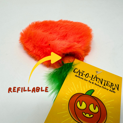 MyMeow - Pumpkin Refillable Cat Toy with 5 North American Natural Catnip Refill Bags