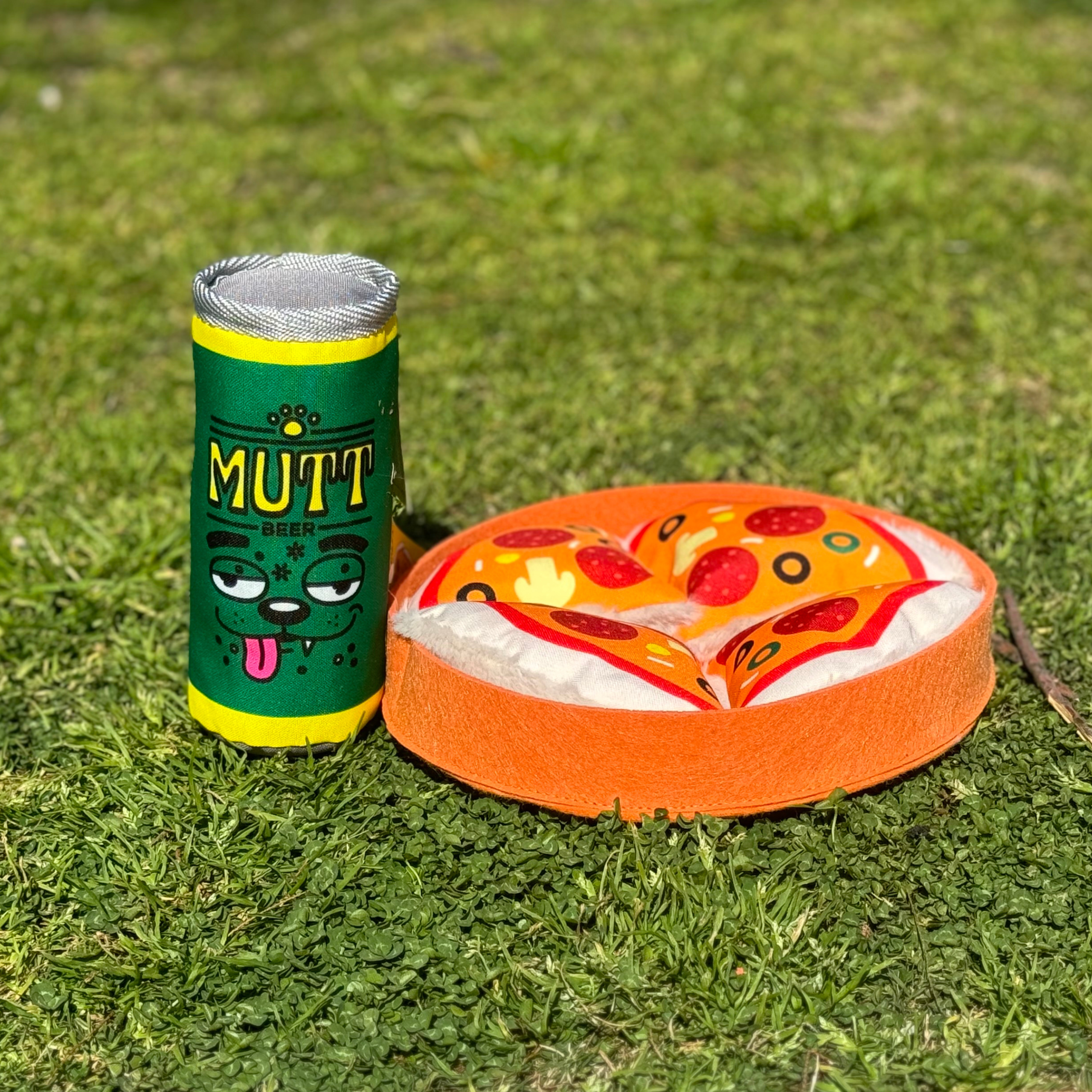WufWuf Mutt Beer, Squeaky Plush Dog Toy