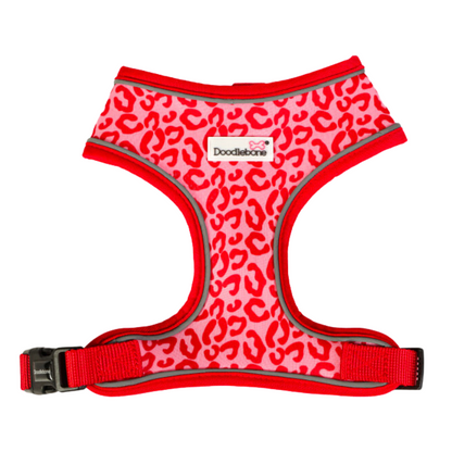 Doodlebone, Originals Pattern Airmesh Harness, Ruby Leopard, Size 2