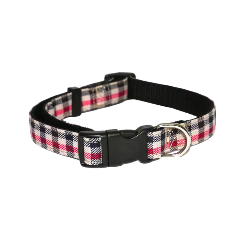 Rosewood Wag n Walk Red Check Large Collar for Dogs,  18-28"