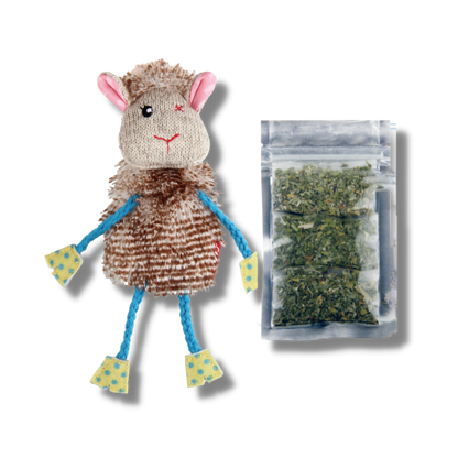 GiGwi Sheep Cat Toy with Silvervine in 3 Refillable Ziplock