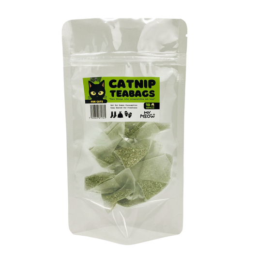 MyMeow Catnip Teabags, 10 Refill North American 100% Natural Catnip Bags