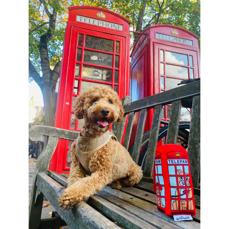 WufWuf Telepaw British Red Telephone Box Plush Dog and Puppy Toy