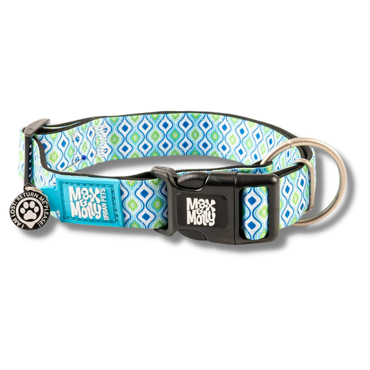 Max &amp; Molly – Smart ID Retro-Halsband in Blau