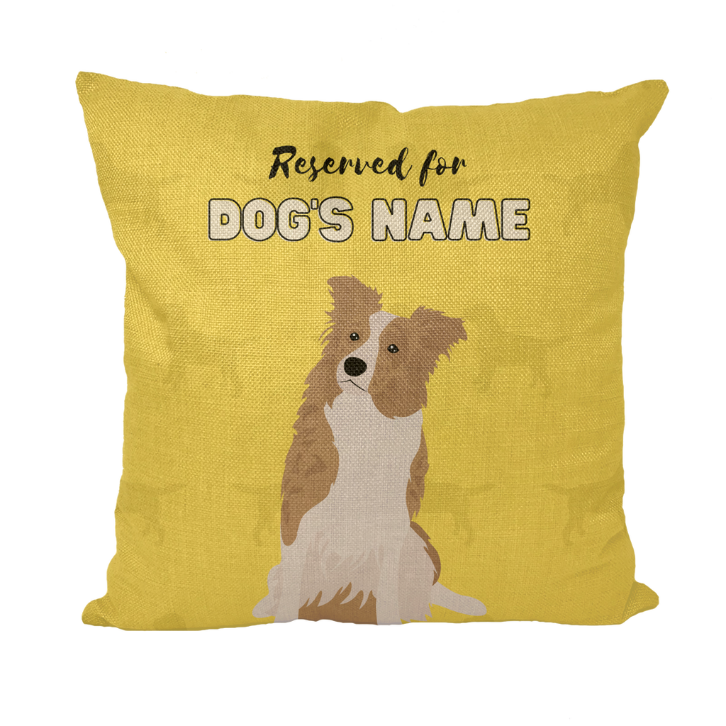 Personalisiertes Border-Collie-Kissengeschenk – Braun und Weiß