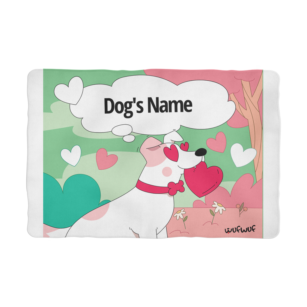 Valentinstag – personalisierte Hundedecke 1