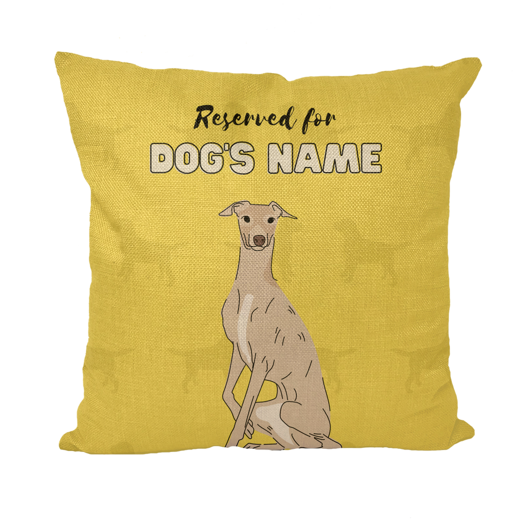 Personalised Greyhound Cushion Gift - Fawn