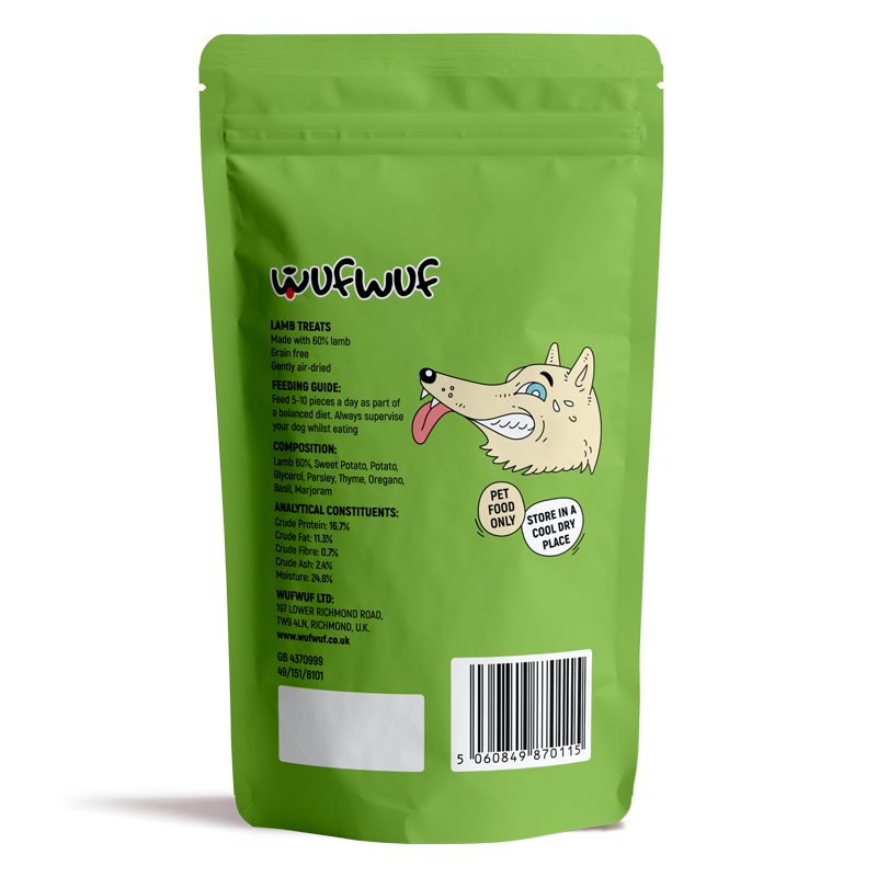 WufWuf Air-Dried Lamb Treats with Herbs