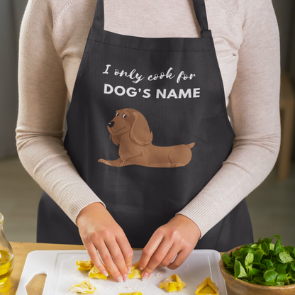 Personalised Apron for Cocker Spaniel Parents - I only cook for my "dog's name) Premium Jersey Apron