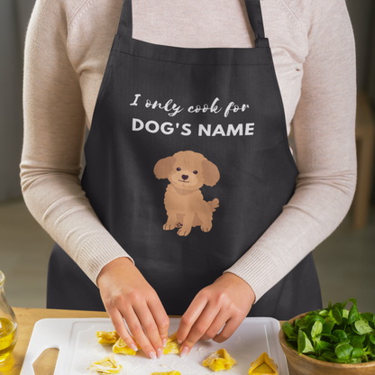 Personalisierte Schürze für Cockapoo-Eltern – ich koche nur für den Namen meines „Hundes“. Premium-Jersey-Schürze