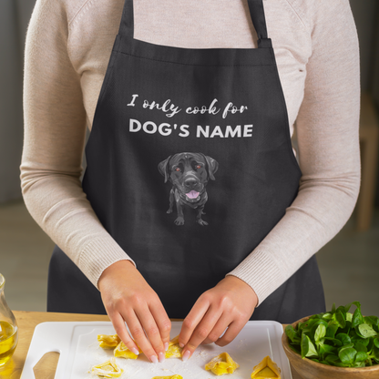 Personalisierte Schürze für Labrador-Eltern – ich koche nur für den Namen meines „Hundes“. Premium-Jersey-Schürze