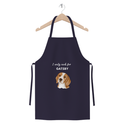 Personalised Apron for Beagle Parents - I only cook for my "dog's name) Premium Jersey Apron
