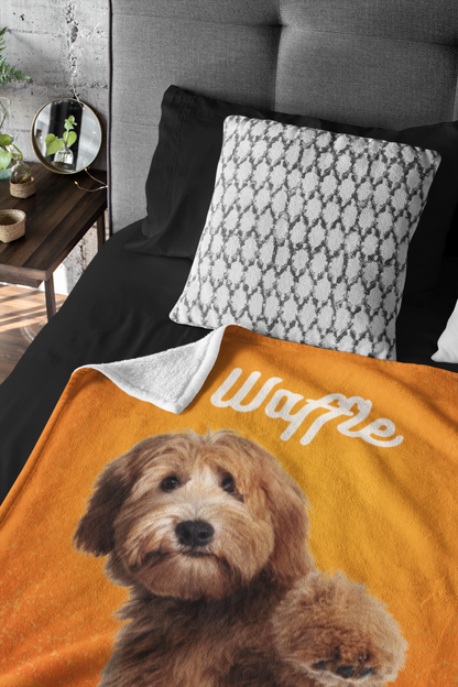 Personalised Dog Blanket with Photo and Name WufWuf Pet Blanket