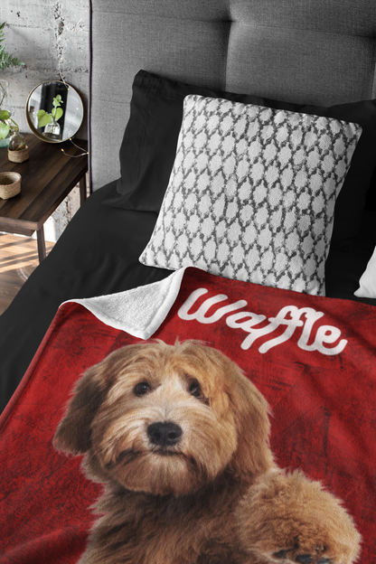 Personalised Dog Blanket with Photo and Name WufWuf Pet Blanket