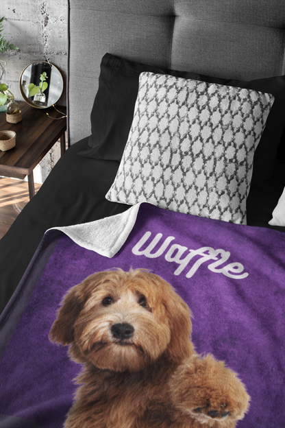 Personalised Dog Blanket with Photo and Name WufWuf Pet Blanket