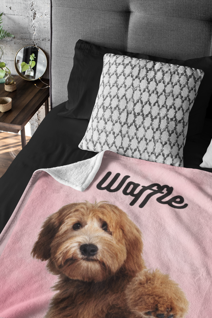 Personalised Dog Blanket with Photo and Name WufWuf Pet Blanket