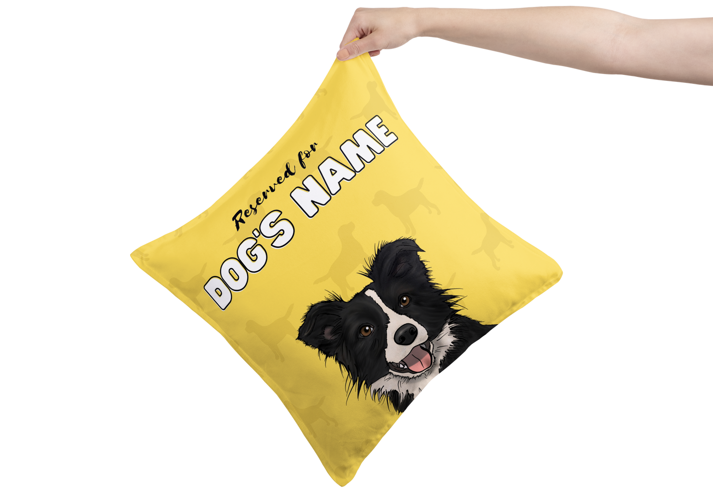 Personalisiertes Border-Collie-Kissengeschenk – Schwarz &amp; Weiß – 1