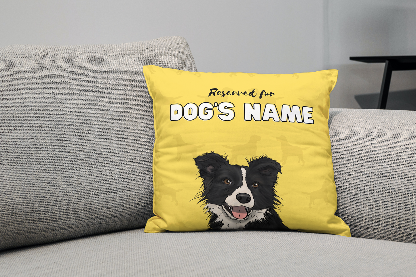 Personalisiertes Border-Collie-Kissengeschenk – Schwarz &amp; Weiß – 1