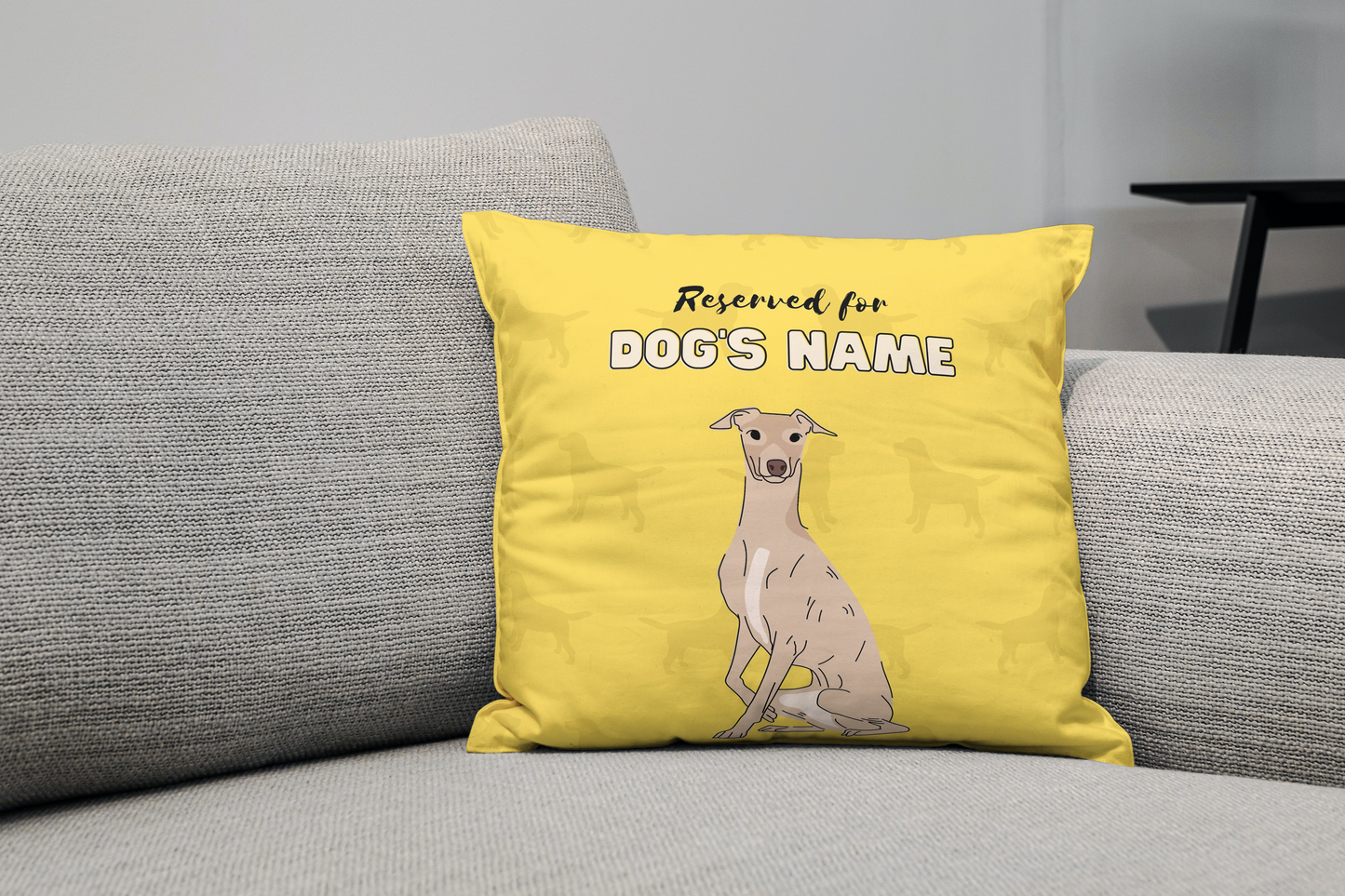 Personalised Greyhound Cushion Gift - Fawn