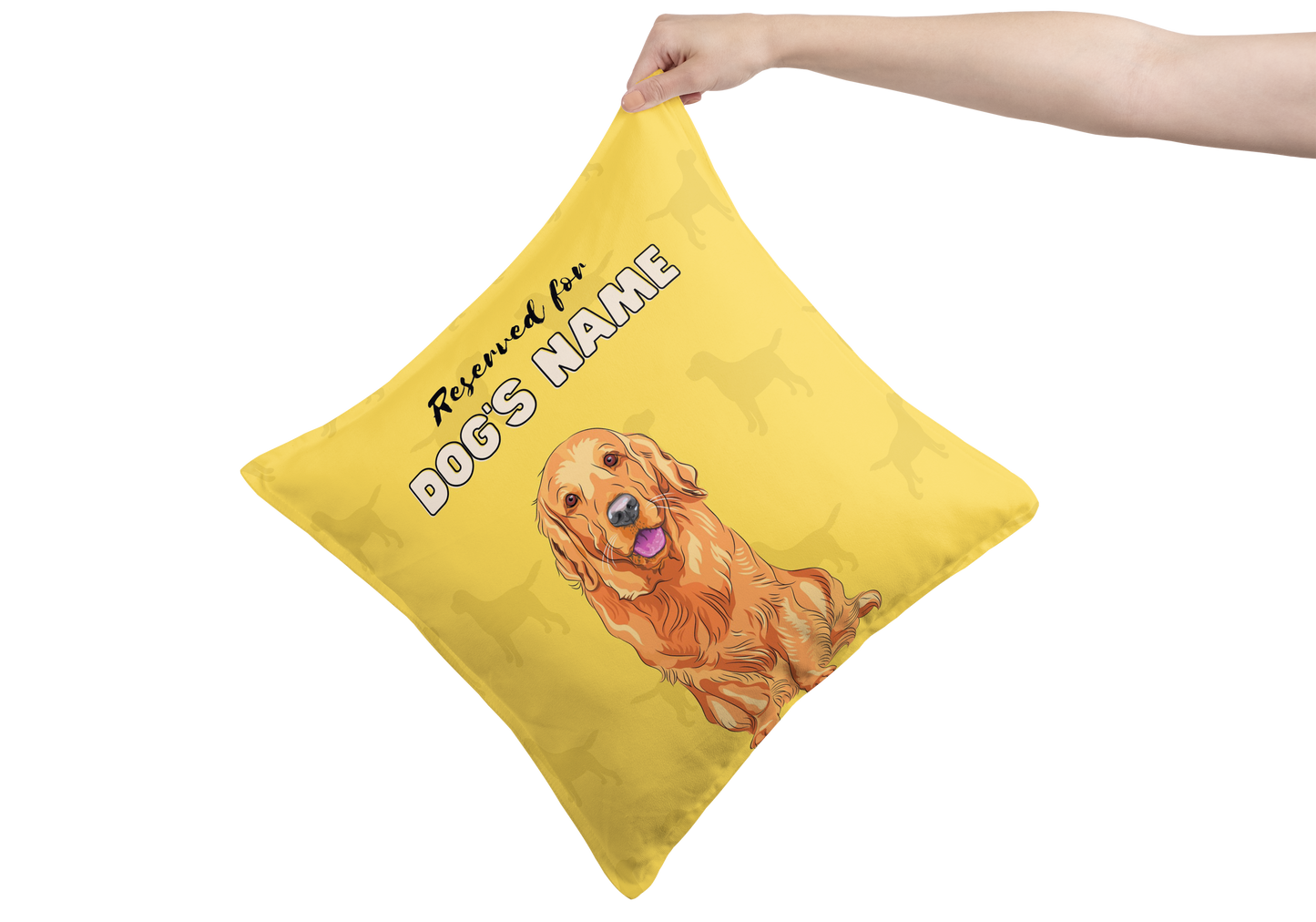 Personalisiertes Golden Retriever Kissen als Geschenk 