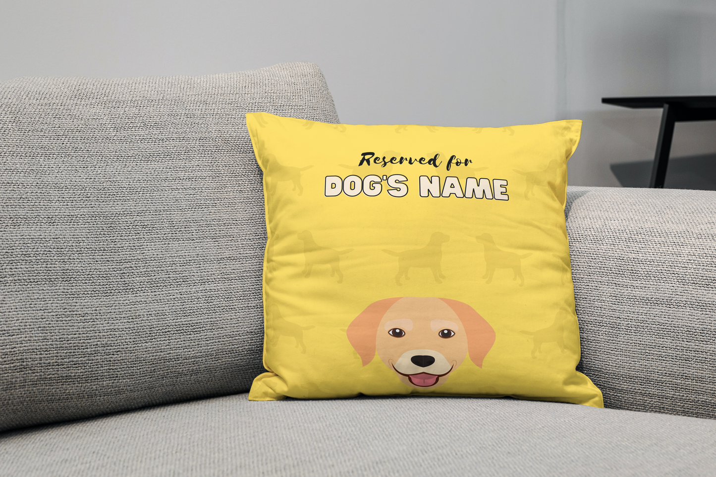 Personalisiertes Labrador-Kissengeschenk – Gelb 1