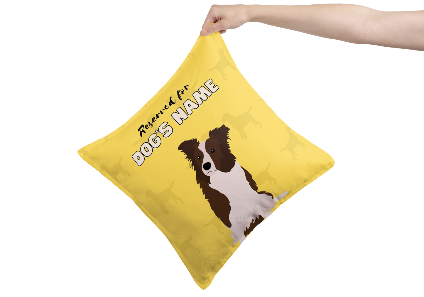 Personalised Border Collie Cushion Gift - Black & White - 2