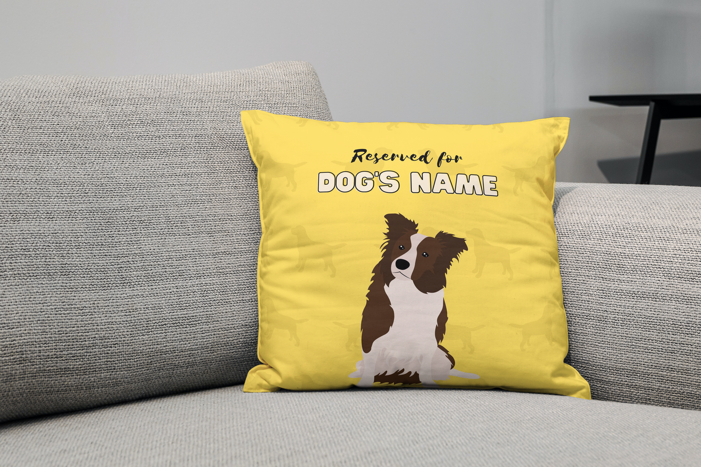 Personalised Border Collie Cushion Gift - Black & White - 2