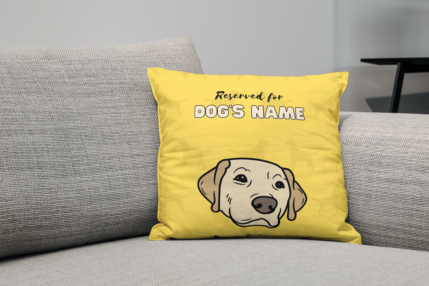 Personalisiertes Labrador-Kissengeschenk – Gelb 3